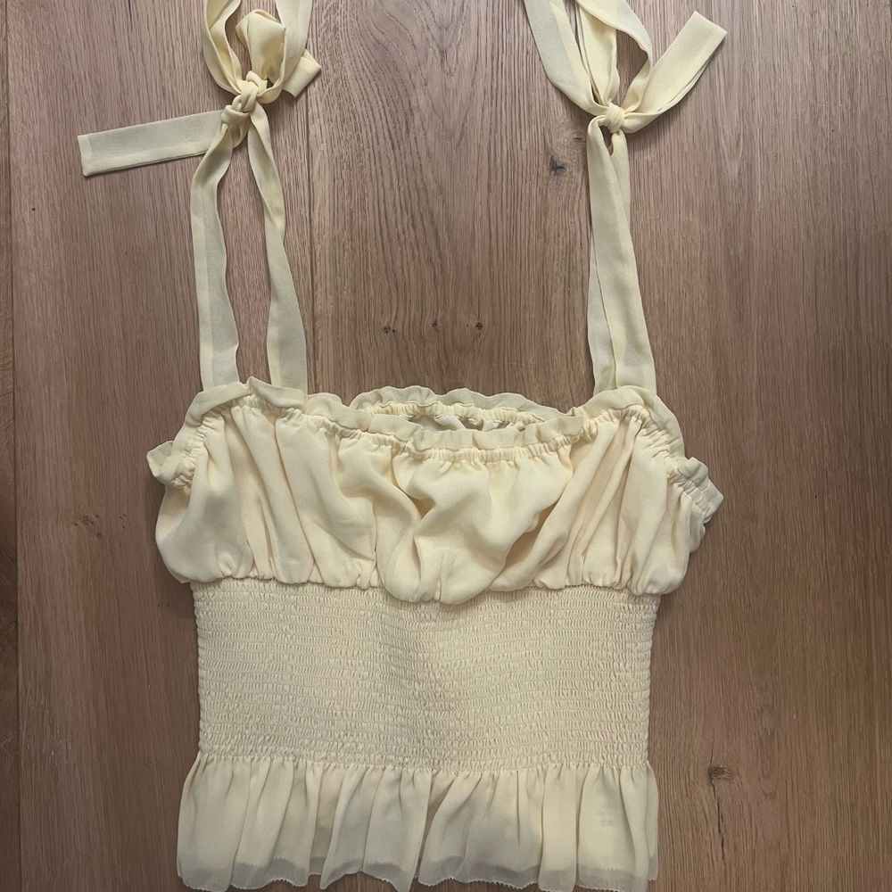 Aritzia yellow tie top
